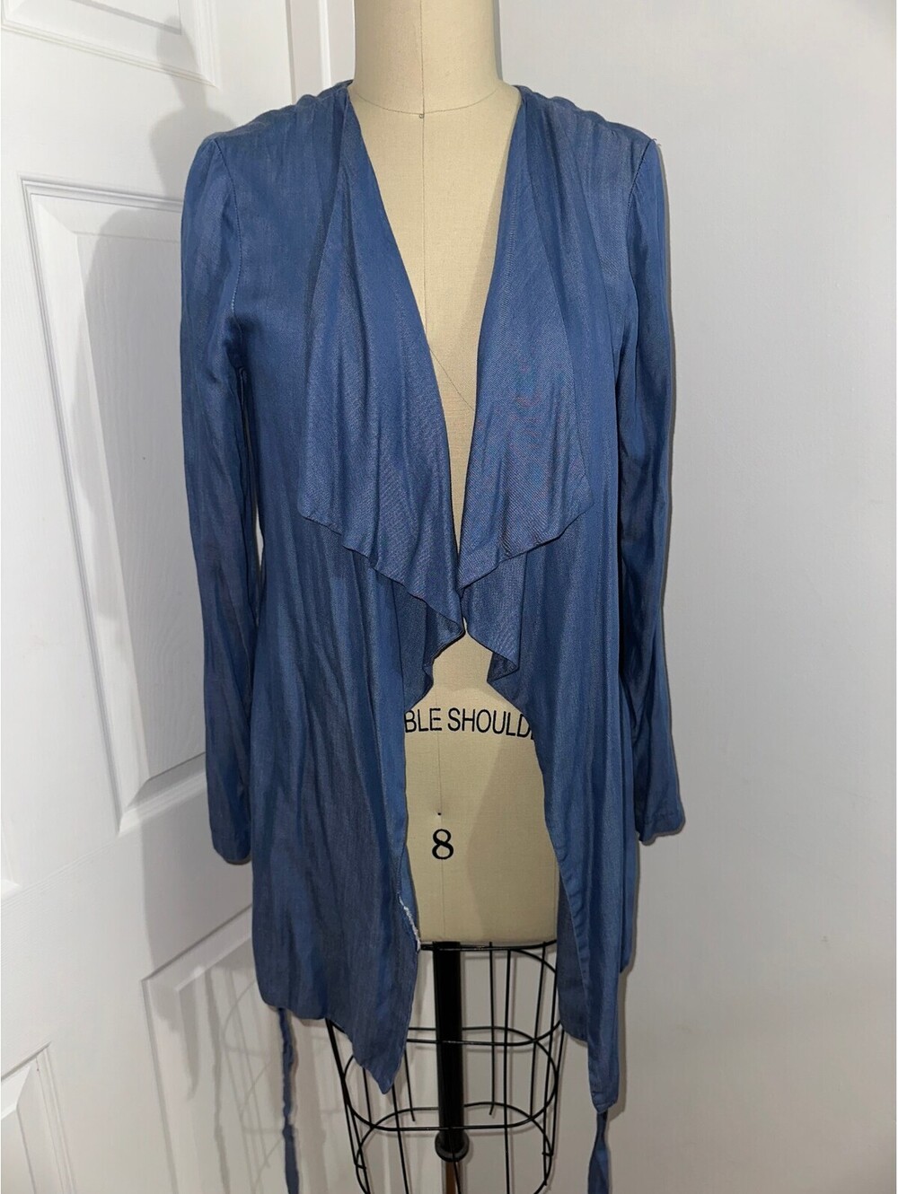 HAVE Light Blue Y2K Vintage Bohemian Women's Cardigan Size L